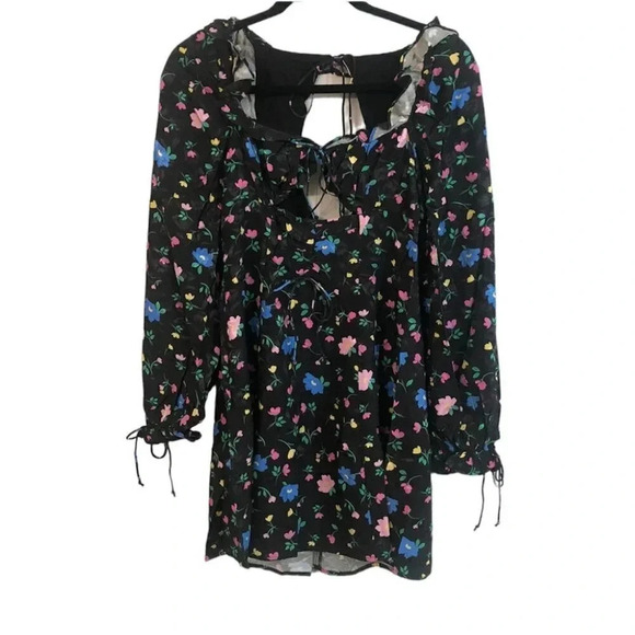 For Love And Lemons Dresses & Skirts - For Love & Lemons Lexy Long Sleeve Floral Cutout Mini Dress Size Sm NWT